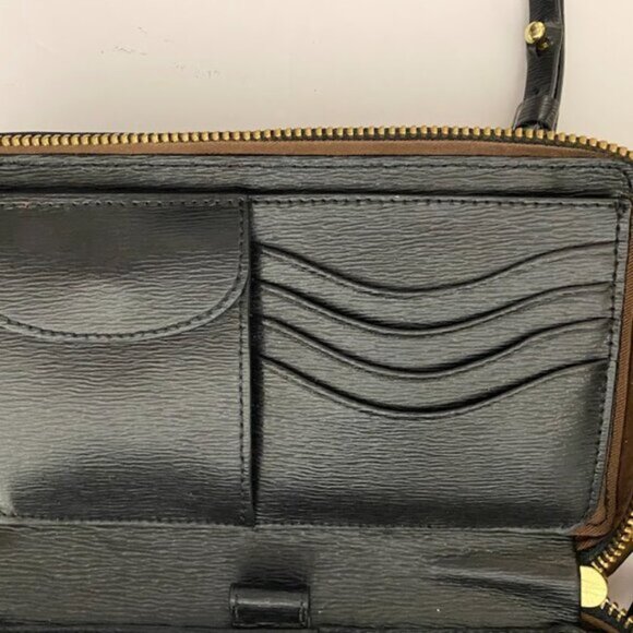 Lauren Ralph Lauren (LRL)Black Leather Women's Crossbody Wallet Clutch Small - Picture 12 of 16